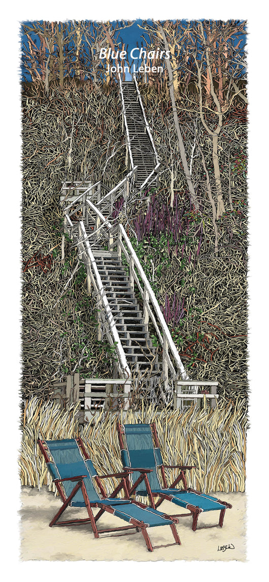 Blue Chairs - Giclee