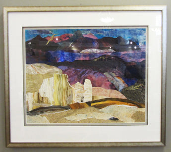 Bad Lands Framed Watercolor Collage