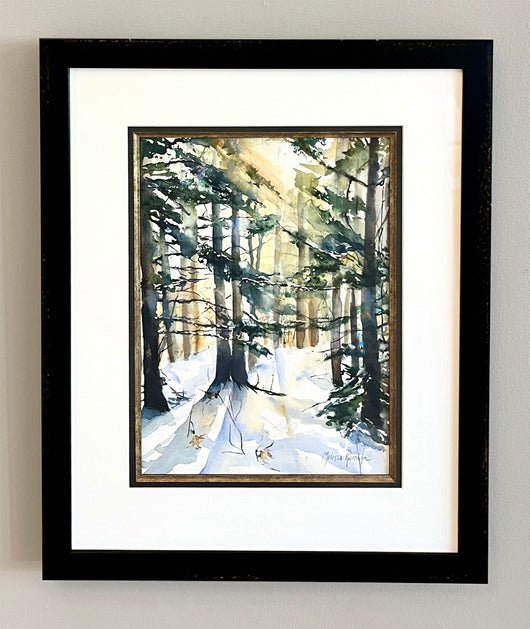 Still of Winter framed watercolor painting