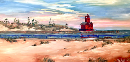 A Beautiful Day at Holland State Park oil painting