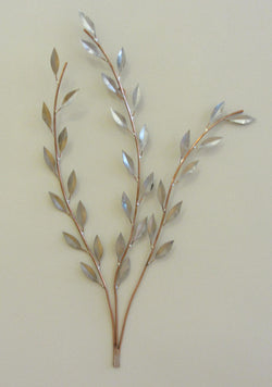 Copper Branch with Silver Leaves