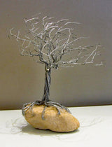 Deeply Rooted Windblown Tree Metal Sculpture