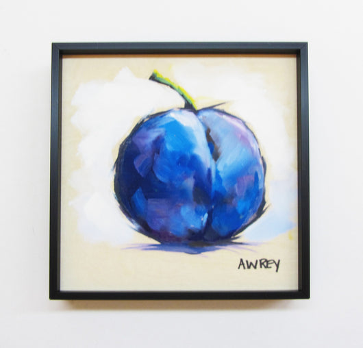 Fruits On Wood Purple Plum Framed Giclee