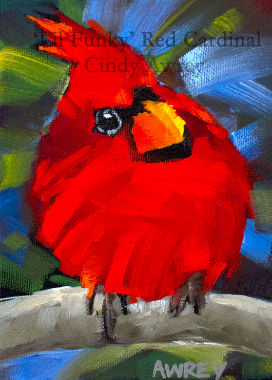 'Lil Funky' Red Cardinal Giclee