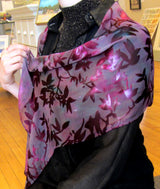 Scarf, Large Ice Dyed Silk Devore'  13" x 60"