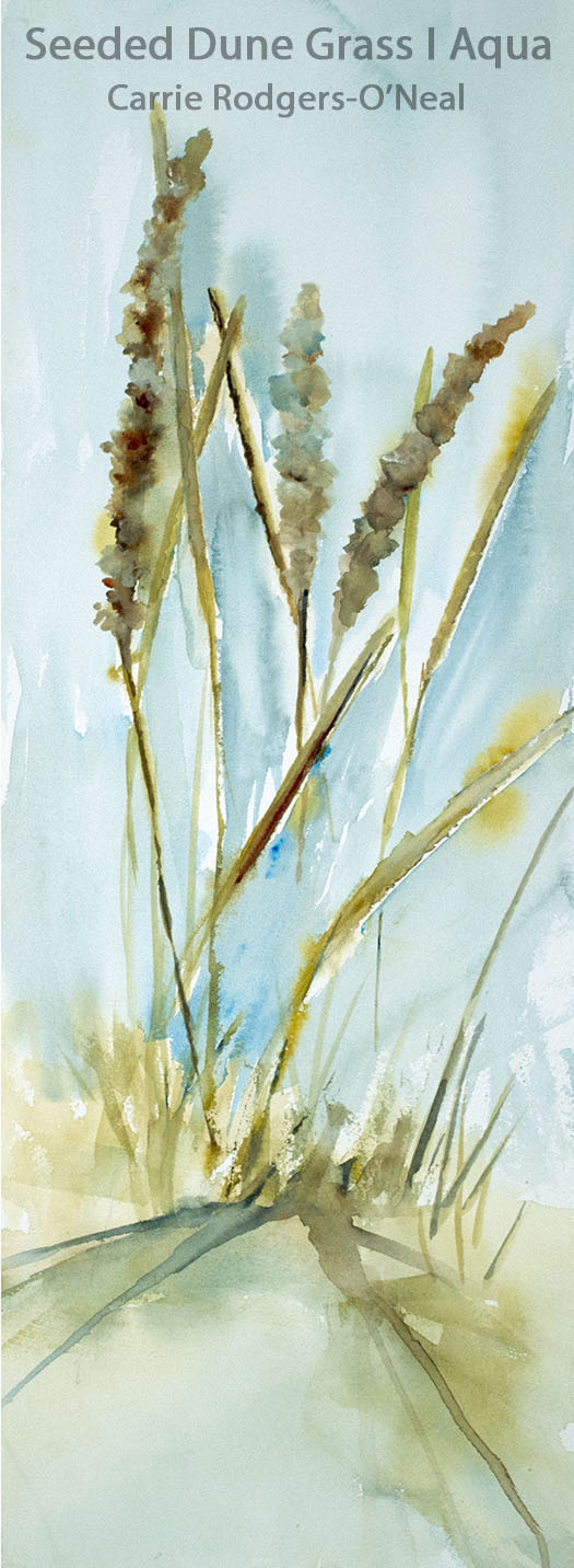 Seeded Dune Grass I Aqua Giclee