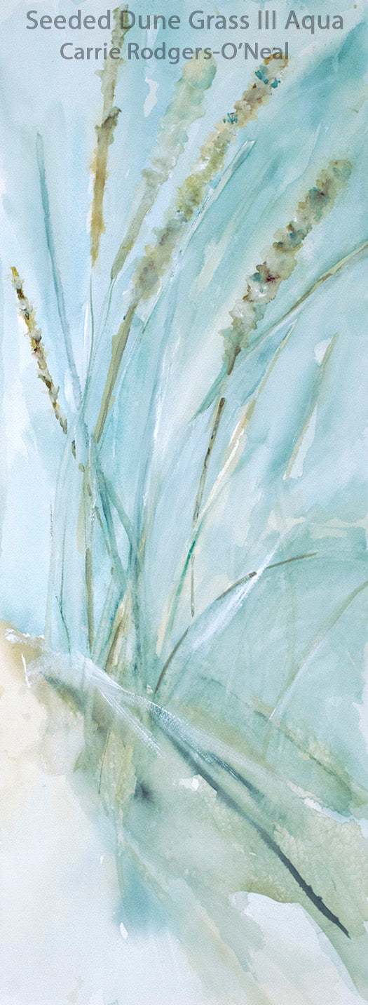Seeded Dune Grass III Aqua Giclee