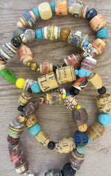 Fused Paper Bead Bracelet