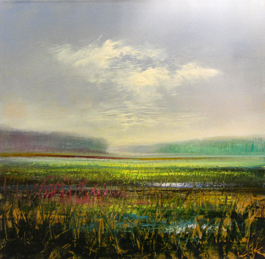 Green Fields Oil Painting