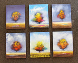 Miniature Colorful Tree Oil Painting