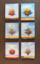 Miniature Colorful Tree Oil Painting