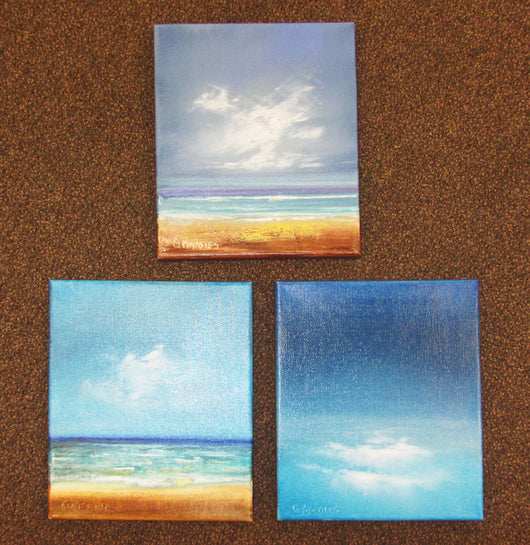 Miniature Seascape Oil Painting