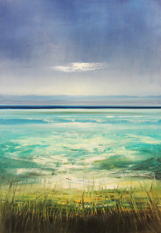 Surf and Beach Grass IV Oil Painting