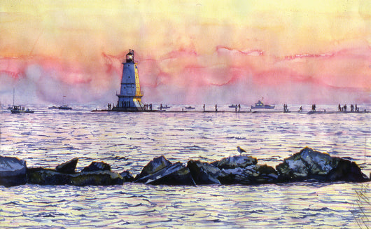 Ludington Pier Giclee