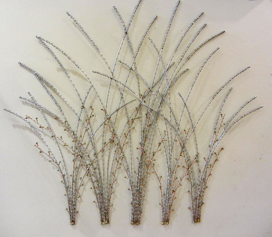 Copper and Silver Wrapped Grass with Silver Seed Buds and Berries