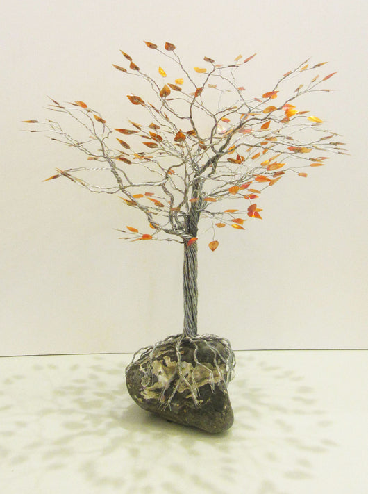Deeply Rooted Fall Tree Metal Sculpture