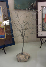 Deeply Rooted Spring Tree Metal Sculpture