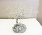 Deeply Rooted Windblown Tree Metal Sculpture