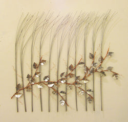 Silver Grass with Copper Vine and Silver Leaves
