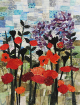 Poppies Mosaic framed in black wood