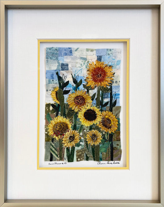 Sunflowers Mosaic framed