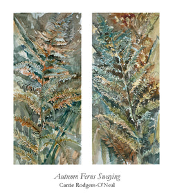 Autumn Ferns Swaying - set of watercolor paintings