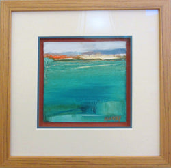 Abstract Lake Framed Oil Painting