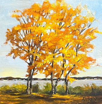 Autumn Lakeside oil painting