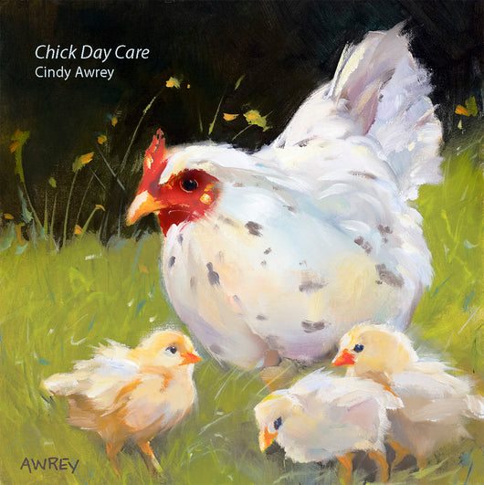 Chick Day Care Oil Painting