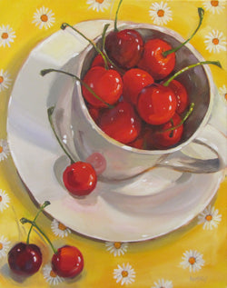 Cup of Cherries Oil Painting