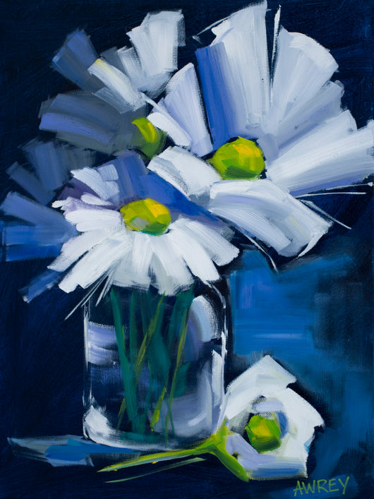 Daisies On Navy Giclee