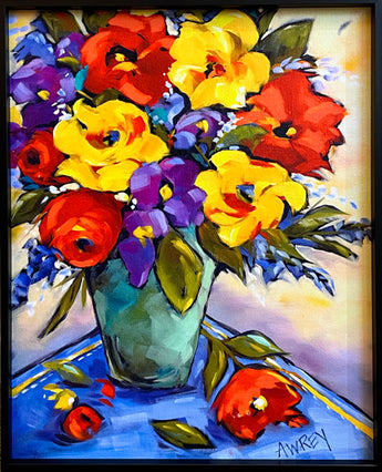 Fantasy Floral framed canvas giclee