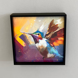 Fire Cracker Hummingbird Squared framed giclee