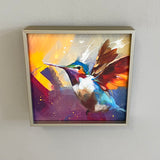 Fire Cracker Hummingbird Squared framed giclee