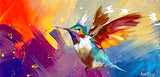 Fire Cracker Hummingbird oil painting