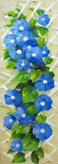 Mom's Morning Glories Oil Painting