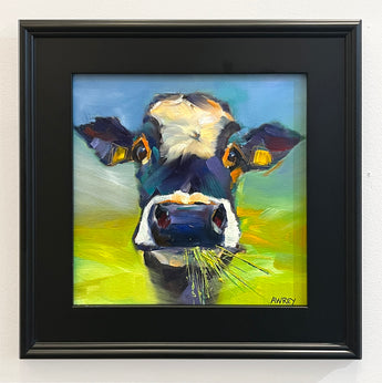 Munchin Cow framed oil painting