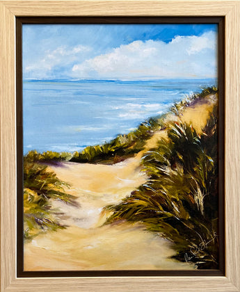 Sandy Path Framed Canvas Giclee