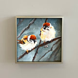 Winter Sparrows framed giclee