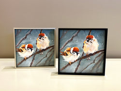 Winter Sparrows framed giclee