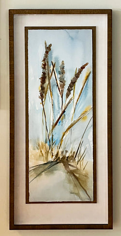 Seeded Dune Grass I - Framed Giclee 'Classic Float'
