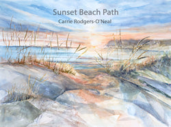 Sunset Beach Path Watercolor Painting
