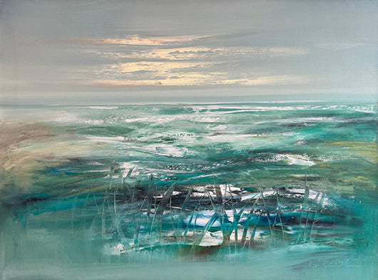 Blue Surf and Sky oil painting