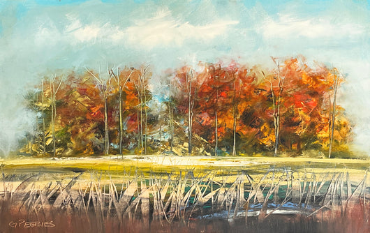 Rustic Tree Line oil painting