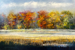 Sculpted Fall Foliage Oil Painting