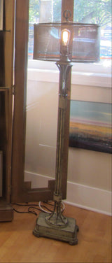 Uttermost steampunk floor lamp in aged verdigri