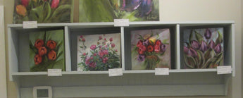 Painted handmade wall shelf unit