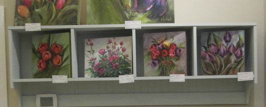 Painted handmade wall shelf unit