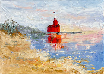 Pillar Along the Lake oil painting