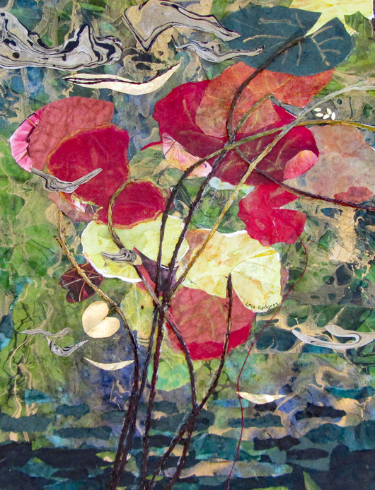 Pond Life Watercolor Collage